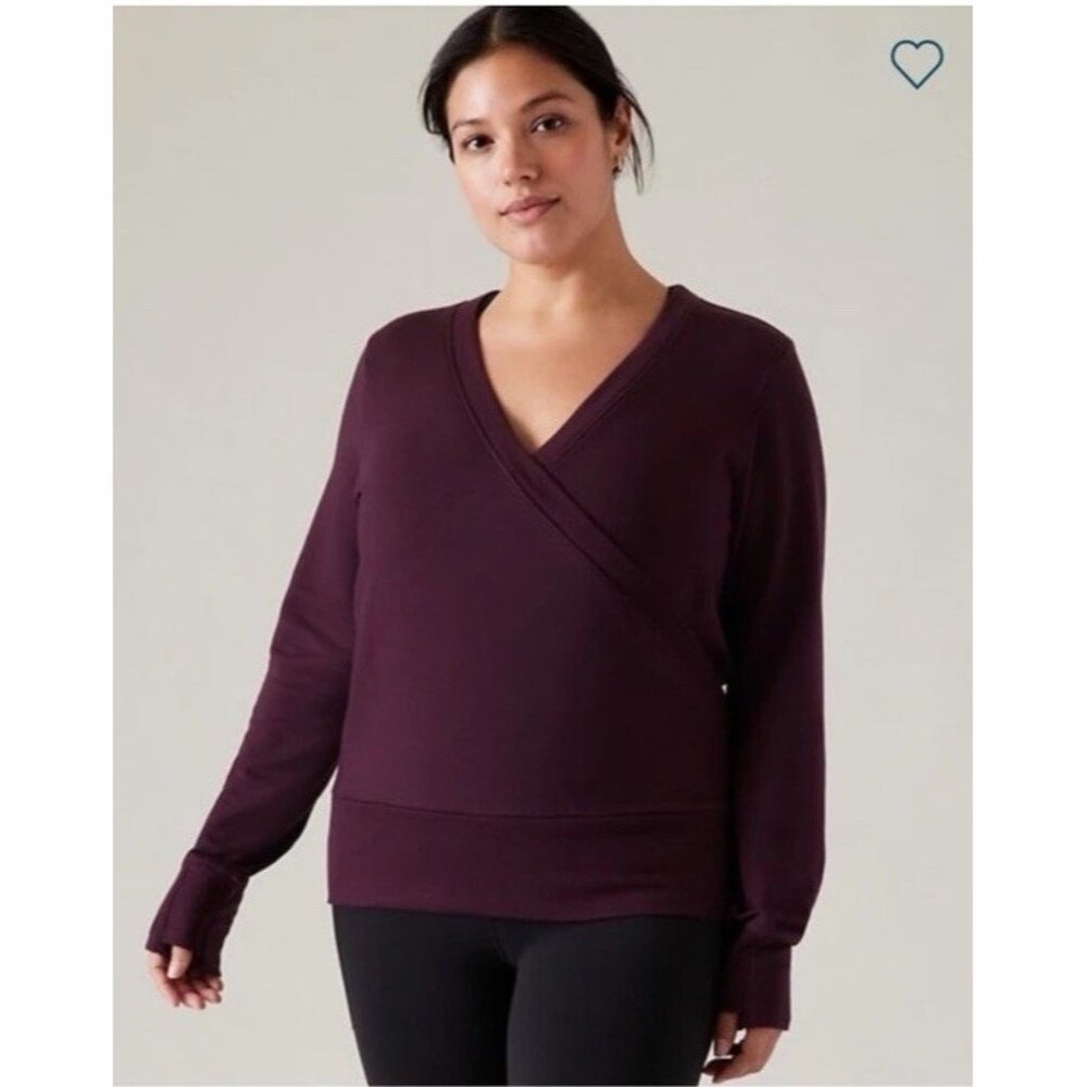 Athleta Recharge Sweatshirt‎ Cabernet Women’s Size 3X 792028 Balletcore NEW
